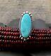 Native American Navajo Silver Large Turquoise Adjustable Ring Size 8.25