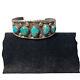 Native American Navajo Silver & Turquoise Cuff Bracelet Vintage