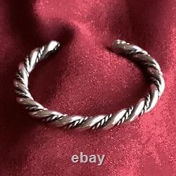 Native American Navajo Silver Twist Rope Cuff Bracelet Horse Whisperer Vintage