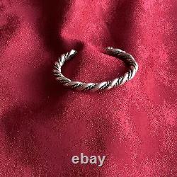 Native American Navajo Silver Twist Rope Cuff Bracelet Horse Whisperer Vintage