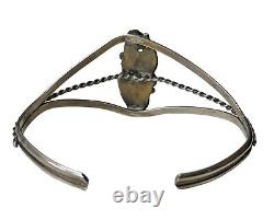 Native American Navajo Southwestern Turquoise Coral Cuff Bracelet Silver Tone