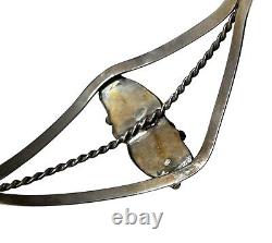 Native American Navajo Southwestern Turquoise Coral Cuff Bracelet Silver Tone
