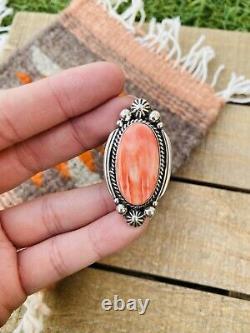 Native American Navajo Spiny And Sterling Silver Ring Size 8.5