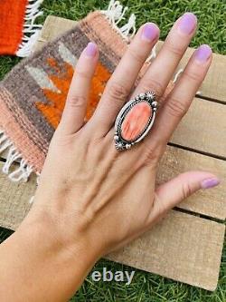 Native American Navajo Spiny And Sterling Silver Ring Size 8.5