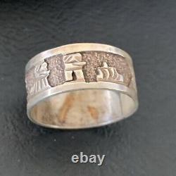 Native American Navajo Stamped Sterling Silver Pueblo Ring Gift Sz 10.5 11984