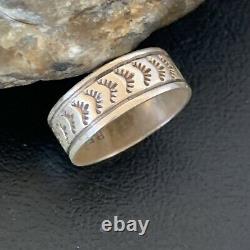 Native American Navajo Stamped Sterling Silver Pueblo Ring Gift Sz 14 11986