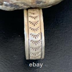 Native American Navajo Stamped Sterling Silver Pueblo Ring Gift Sz 14 11986