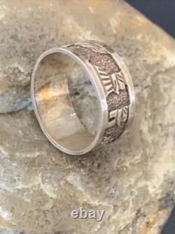 Native American Navajo Stamped Sterling Silver Pueblo Ring Sz 10.5 11984