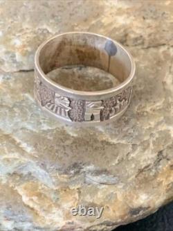 Native American Navajo Stamped Sterling Silver Pueblo Ring Sz 10.5 11984