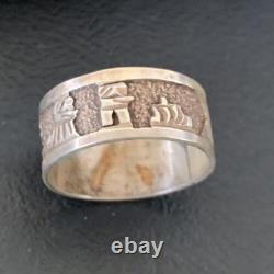 Native American Navajo Stamped Sterling Silver Pueblo Ring Sz 10.5 11984