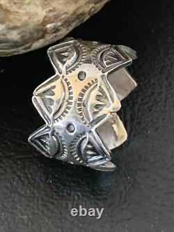 Native American Navajo Stamped Sterling Silver Ring Set Gift Sz 8.5 02197