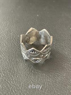 Native American Navajo Stamped Sterling Silver Ring Set Gift Sz 8.5 02197