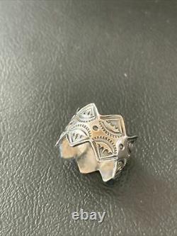 Native American Navajo Stamped Sterling Silver Ring Set Gift Sz 8.5 02197