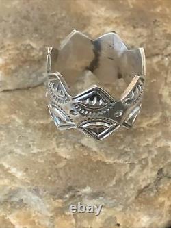 Native American Navajo Stamped Sterling Silver Ring Set Gift Sz 8.5 02197