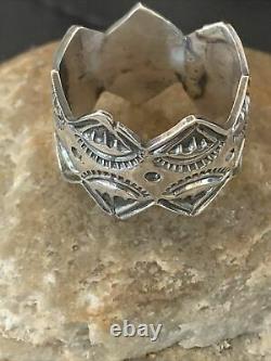 Native American Navajo Stamped Sterling Silver Ring Set Gift Sz 8.5 02197