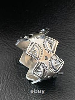 Native American Navajo Stamped Sterling Silver Ring Set Gift Sz 8.5 02197