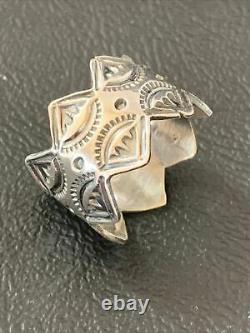 Native American Navajo Stamped Sterling Silver Ring Set Gift Sz 8.5 02197