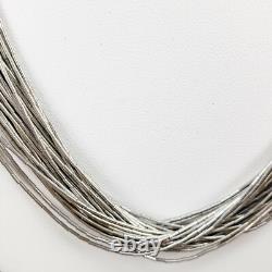 Native American Navajo Sterling Silver 925 Liquid Silver Necklace 31 Strands