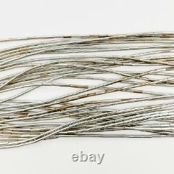 Native American Navajo Sterling Silver 925 Liquid Silver Necklace 31 Strands