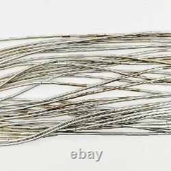 Native American Navajo Sterling Silver 925 Liquid Silver Necklace 31 Strands