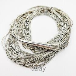 Native American Navajo Sterling Silver 925 Liquid Silver Necklace 31 Strands