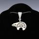 Native American Navajo Sterling Silver Bear Pendant By Norman Woody