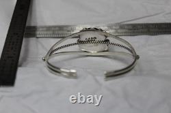 Native American Navajo Sterling Silver Black Onyx Bracelet Cuff