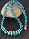 Native American Navajo Sterling Silver Blu Spiderweb Turquoise Necklace 23in 260