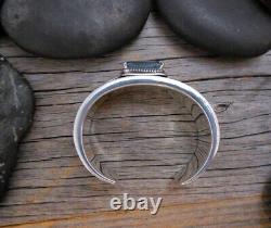 Native American Navajo Sterling Silver Blue Topaz Cuff Bracelet