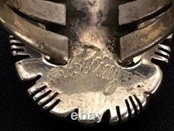 Native American Navajo Sterling Silver Blue Turquoise Ring Set7.25 2634