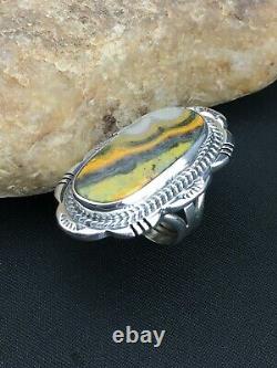 Native American Navajo Sterling Silver Bumble Bee Jasper Ring S6.75 4858