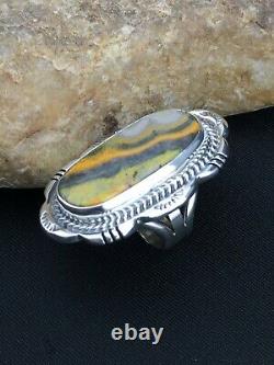 Native American Navajo Sterling Silver Bumble Bee Jasper Ring S6.75 4858