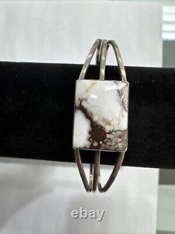 Native American Navajo Sterling Silver Cuff Bracelet G. Jim Free Shipping