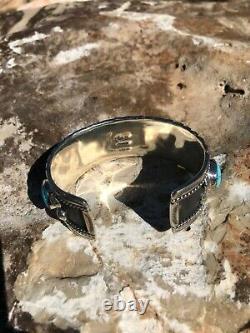 Native American Navajo Sterling Silver Cuff Kingman Turquoise