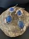Native American Navajo Sterling Silver Dangle Denim Lapis Earrings 2 01866