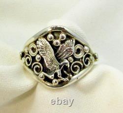 Native American Navajo Sterling Silver Eagle Design Ring Size 15 Signed #36