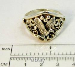Native American Navajo Sterling Silver Eagle Design Ring Size 15 Signed #36