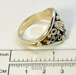 Native American Navajo Sterling Silver Eagle Design Ring Size 15 Signed #36