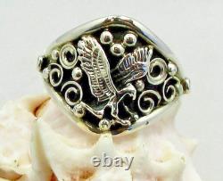 Native American Navajo Sterling Silver Eagle Design Ring Size 15 Signed #36