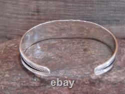 Native American Navajo Sterling Silver Feather Bracelet by D Morgan