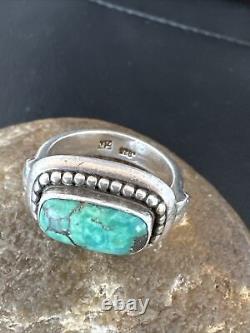 Native American Navajo Sterling Silver Green Turquoise Ring Sz 6 15920