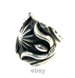Native American Navajo Sterling Silver Handmade Old Look Stamp Ring Size 8