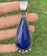 Native American Navajo Sterling Silver Lapis Pendant R Yazzie Gift