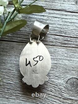 Native American Navajo Sterling Silver Lapis Pendant R Yazzie Gift