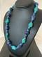 Native American Navajo Sterling Silver Lapis & Turquoise Necklace 21 00256