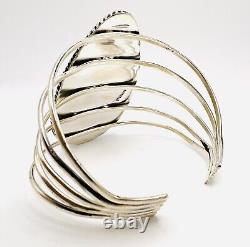 Native American Navajo Sterling Silver Native Copper Dolomite Cuff Bracelet