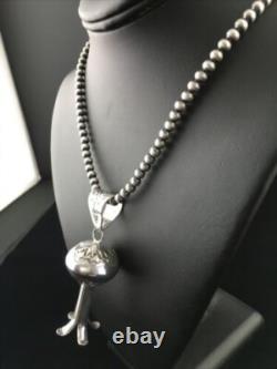 Native American Navajo Sterling Silver Necklace LG Naja Pendant 20 01673