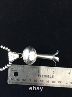 Native American Navajo Sterling Silver Necklace LG Naja Pendant 20 01673