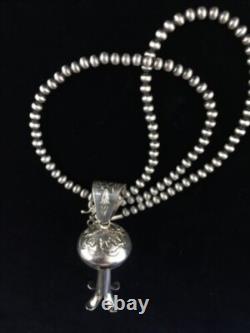 Native American Navajo Sterling Silver Necklace LG Naja Pendant 20 01673
