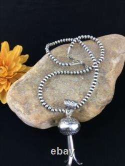 Native American Navajo Sterling Silver Necklace LG Naja Pendant 20 01673